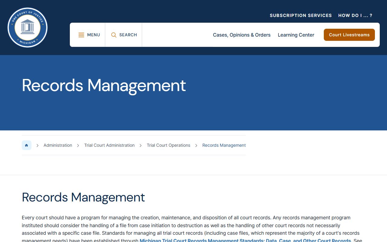 Gladwin County court records management guidance