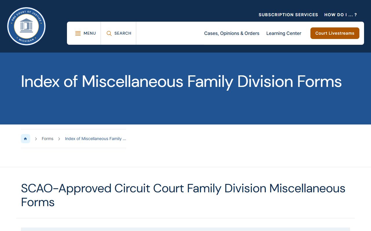 Gladwin County marriage and divorce records miscellaneous family division forms